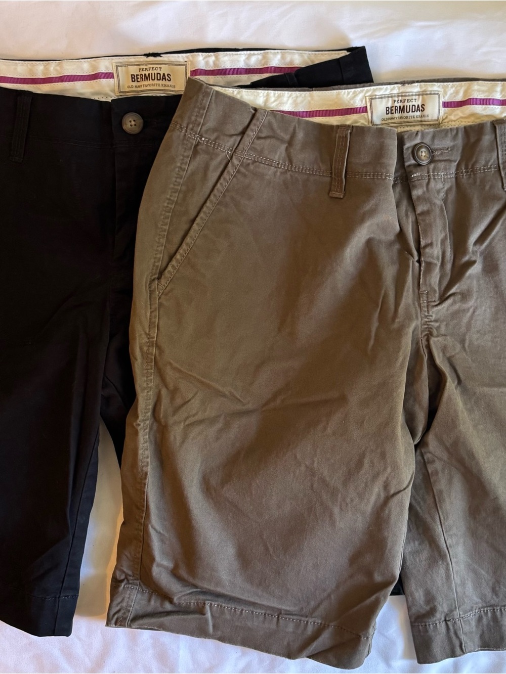 Bundle of 2 Women’s old Navy Bermuda Shorts in Black Olive Brown